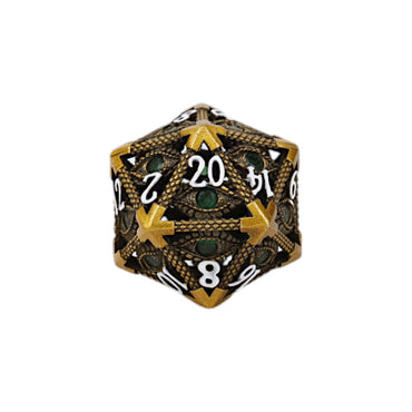 LPG Dice Scaled Eye Dice Set Ancient Bronze/Green