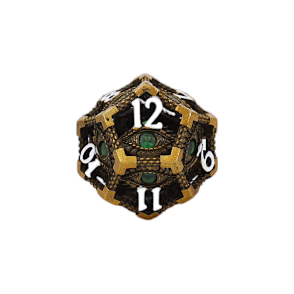 LPG Dice Scaled Eye Dice Set Ancient Bronze/Green