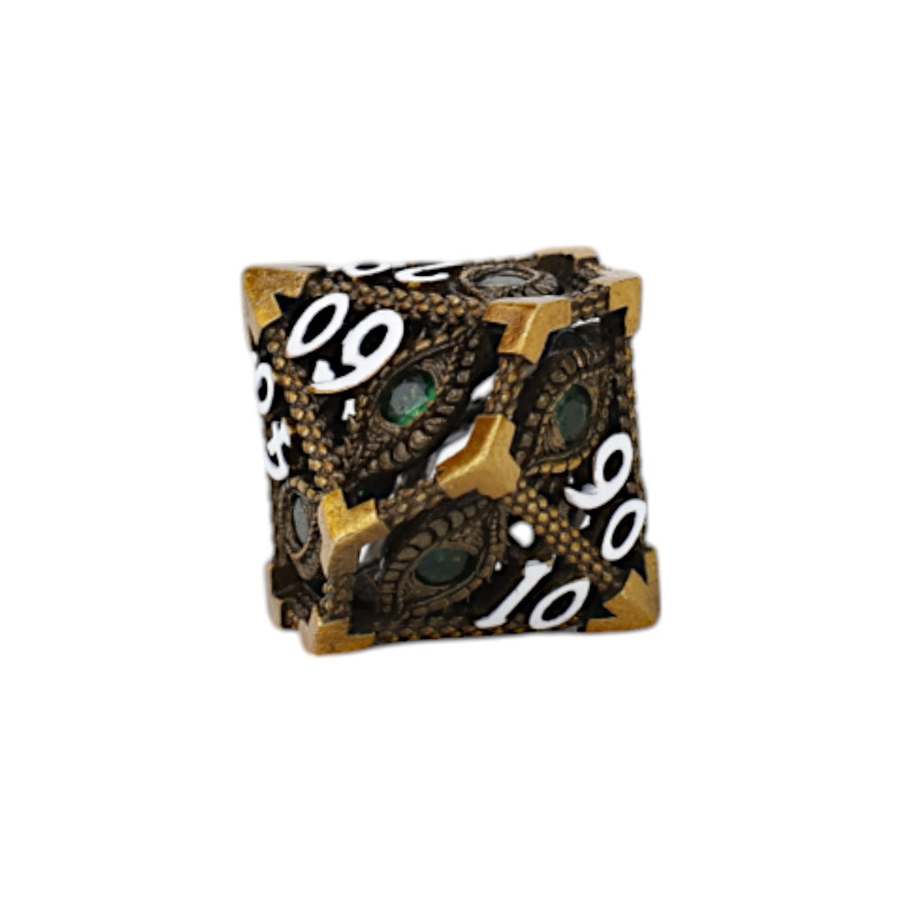 LPG Dice Scaled Eye Dice Set Ancient Bronze/Green