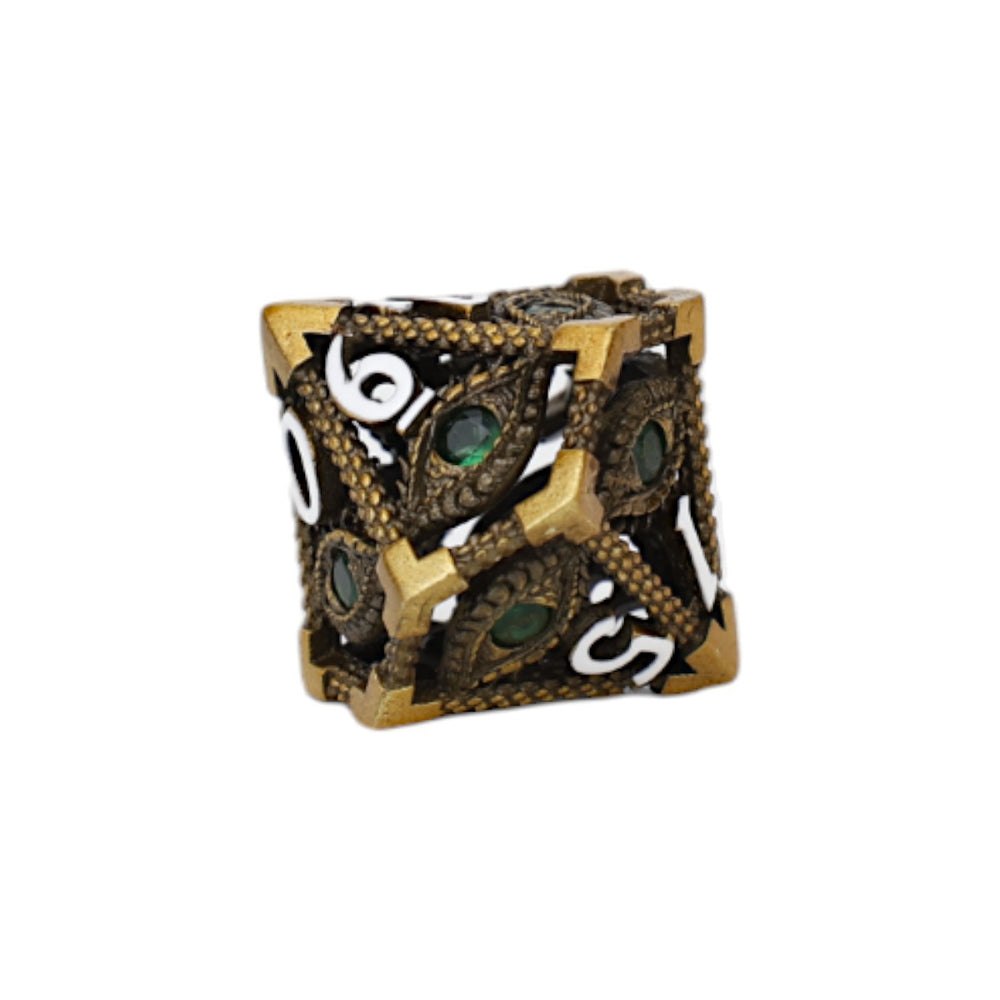 LPG Dice Scaled Eye Dice Set Ancient Bronze/Green