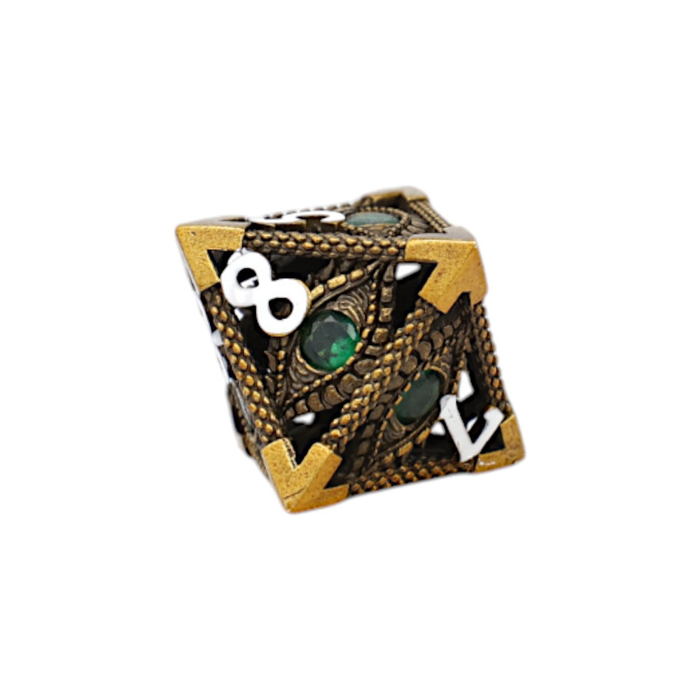 LPG Dice Scaled Eye Dice Set Ancient Bronze/Green