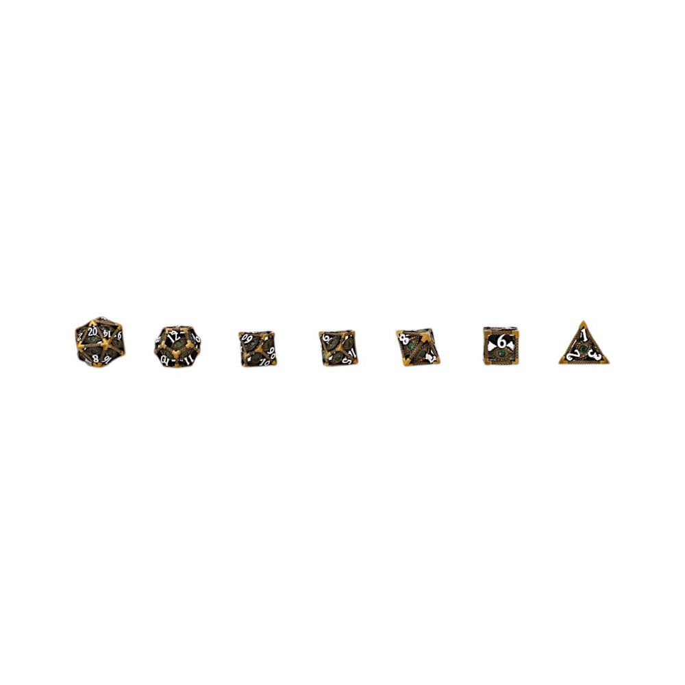 LPG Dice Scaled Eye Dice Set Ancient Bronze/Green