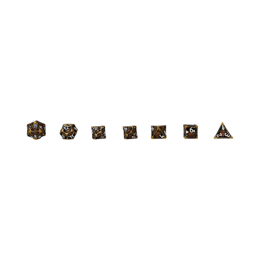 LPG Dice Scaled Eye Dice Set Ancient Bronze/Red