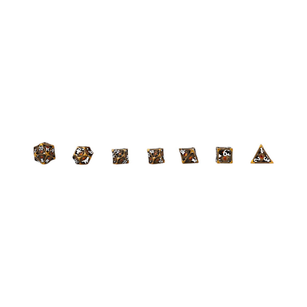 LPG Dice Scaled Eye Dice Set Gold/Red