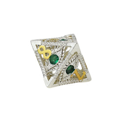 LPG Dice Scaled Eye Dice Set Steel/Green