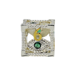 LPG Dice Scaled Eye Dice Set Steel/Green
