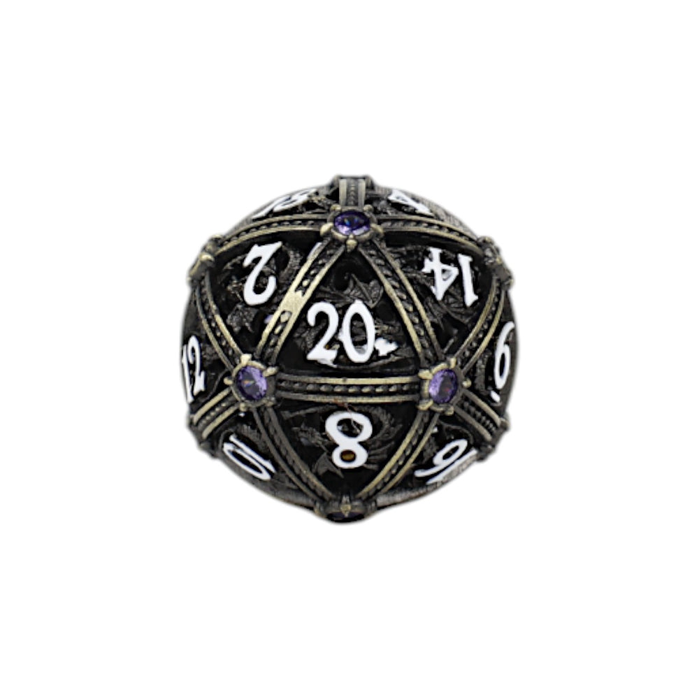 LPG Dice Hoard Guardian Dice Set Tarnished Gold/Purple