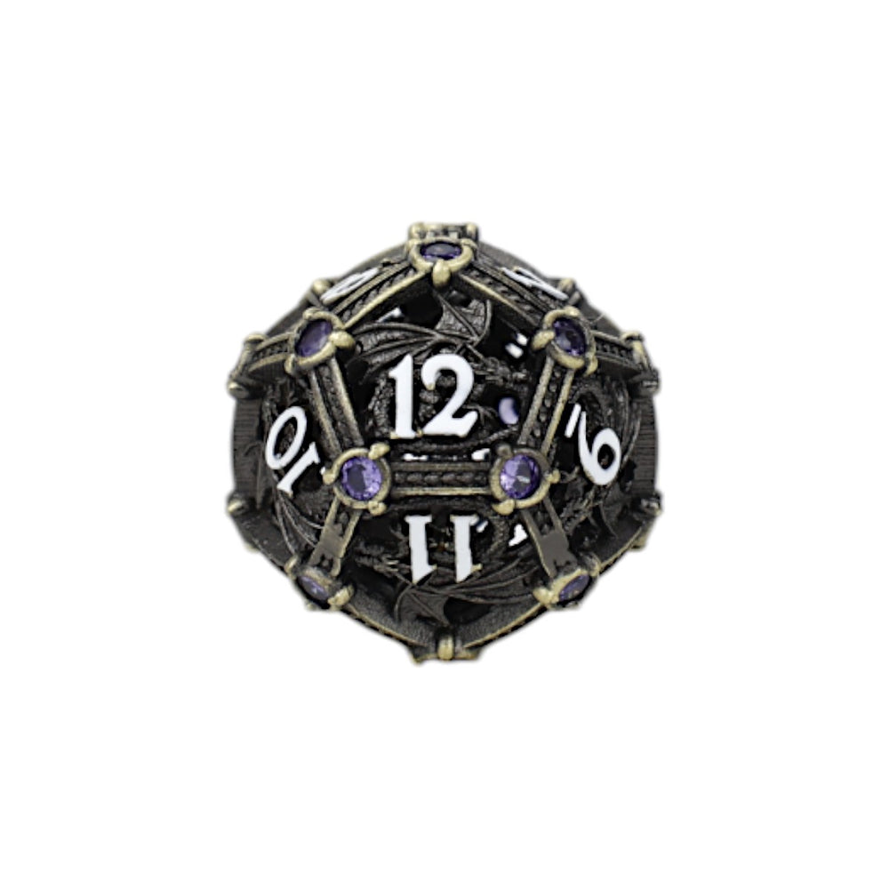 LPG Dice Hoard Guardian Dice Set Tarnished Gold/Purple