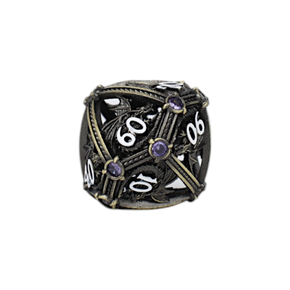 LPG Dice Hoard Guardian Dice Set Tarnished Gold/Purple
