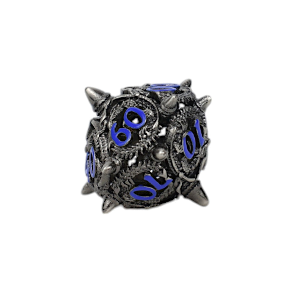 LPG Dice Xeno Hollow Dice Set Steel/Blue