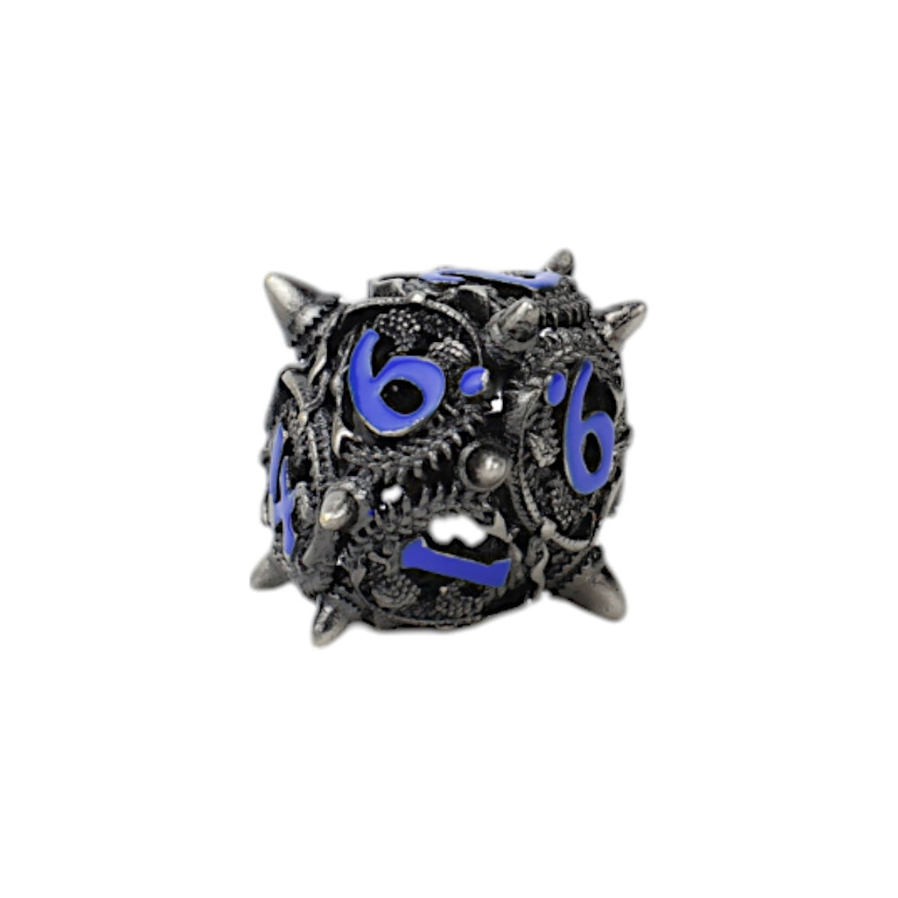 LPG Dice Xeno Hollow Dice Set Steel/Blue