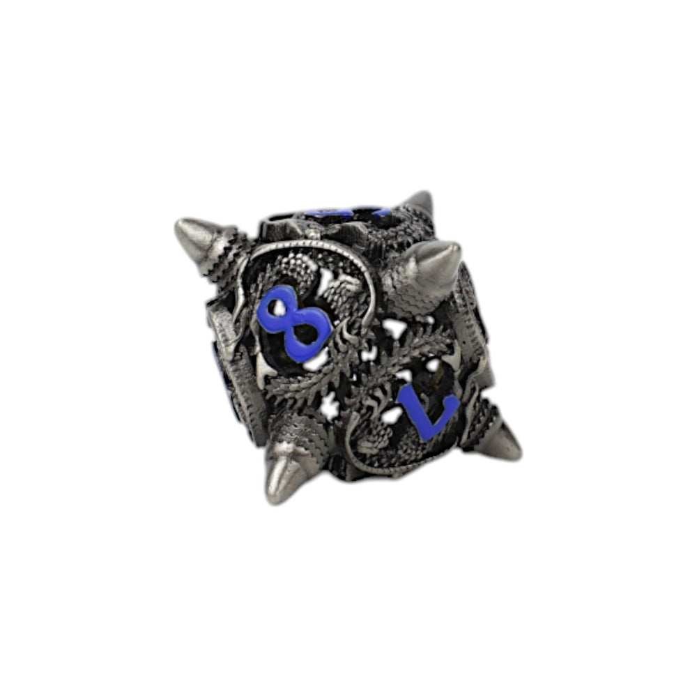 LPG Dice Xeno Hollow Dice Set Steel/Blue