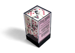CHX 26669 Gemini Black-White/pink 16mm d6 Dice Block (12 dice)