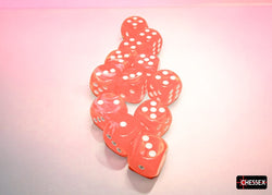 CHX 27753 Festive Dahlia/white 16mm d6 Dice Block (12 dice)