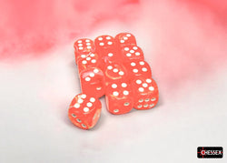 CHX 27753 Festive Dahlia/white 16mm d6 Dice Block (12 dice)