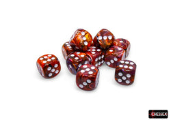 CHX 27743 Festive Symphony/white 16mm d6 Dice Block (12 dice)