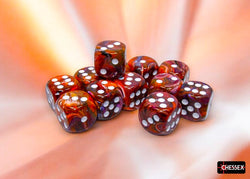 CHX 27743 Festive Symphony/white 16mm d6 Dice Block (12 dice)
