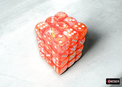 CHX 27953 Festive Dahlia/white Luminary 12mm d6 Dice Block (36 dice)