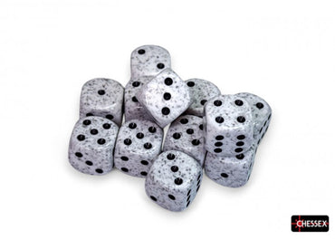 Chessex Speckled 16mm D6 Arctic Camo Dice Block (12 dice) (black light reactive)