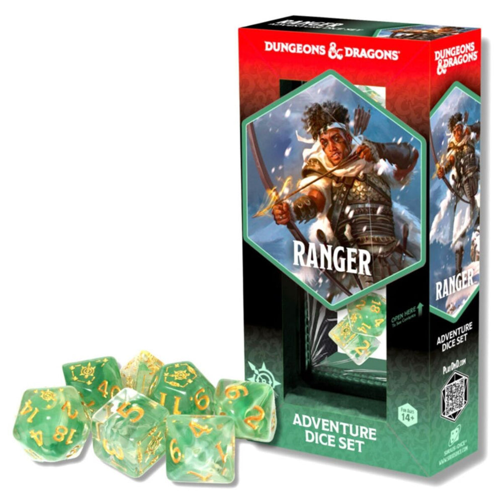 Sirius Dice - D&D Adventure Dice - Ranger - White n Green