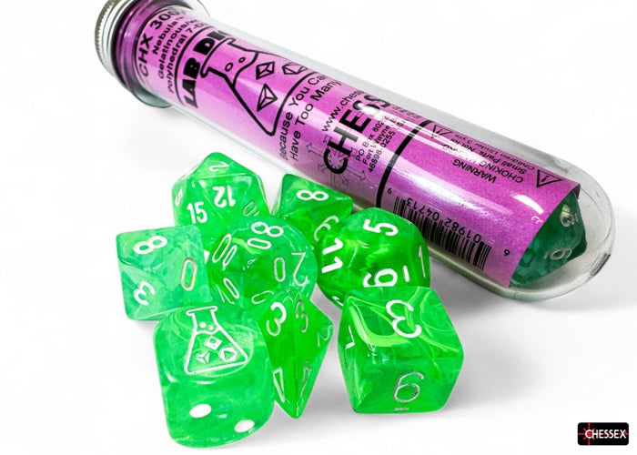 CHX 30074 Nebula Gelatinous/white Polyhedral 7-Dice Set (with bonus die)