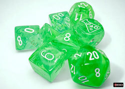 CHX 30074 Nebula Gelatinous/white Polyhedral 7-Dice Set (with bonus die)