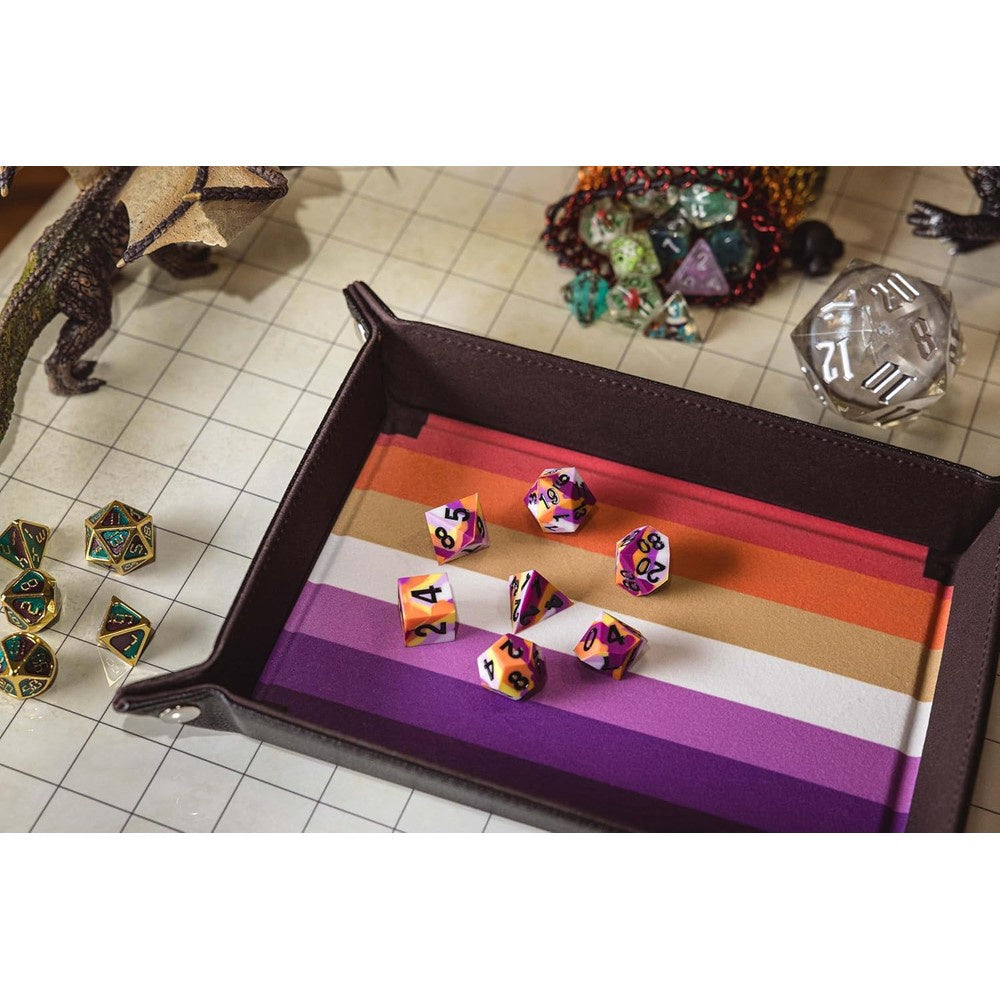 Fanroll: Pride Fold Up Velvet Dice Tray: Lesbian