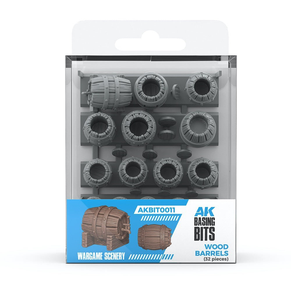 AKBIT0011 AK Interactive - Basing Bits - Wood Barrels - 32 Pieces
