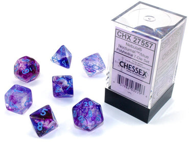 Chessex Polyhedral 7-Die Set Nebula Nocturnal/Blue w/Luminary