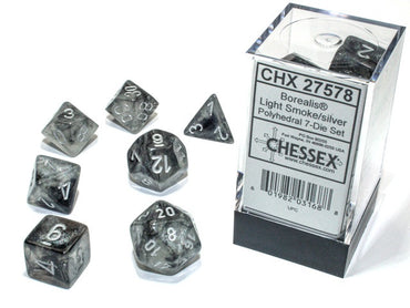 Chessex Polyhedral 7-Die Set Borealis Luminary Smoke/Silver