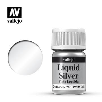 Vallejo Liquid Gold: White Gold - 35 ml Alcohol-based Metallic Paint