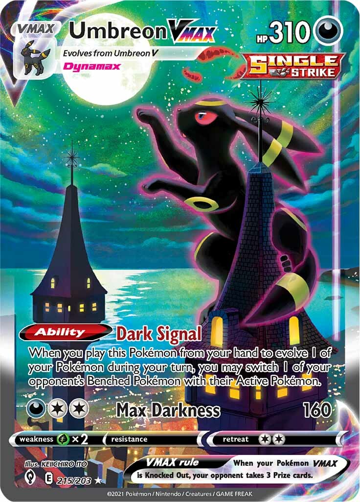 Umbreon VMAX ホロカード + スタンド Umbreon VMAX (215/203) [Sword & Shield: Evolving Skies]