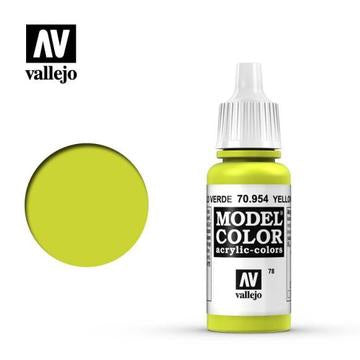 Vallejo Model Color: #090 - Yellow Green - 18 ml Matt Acrylic Paint