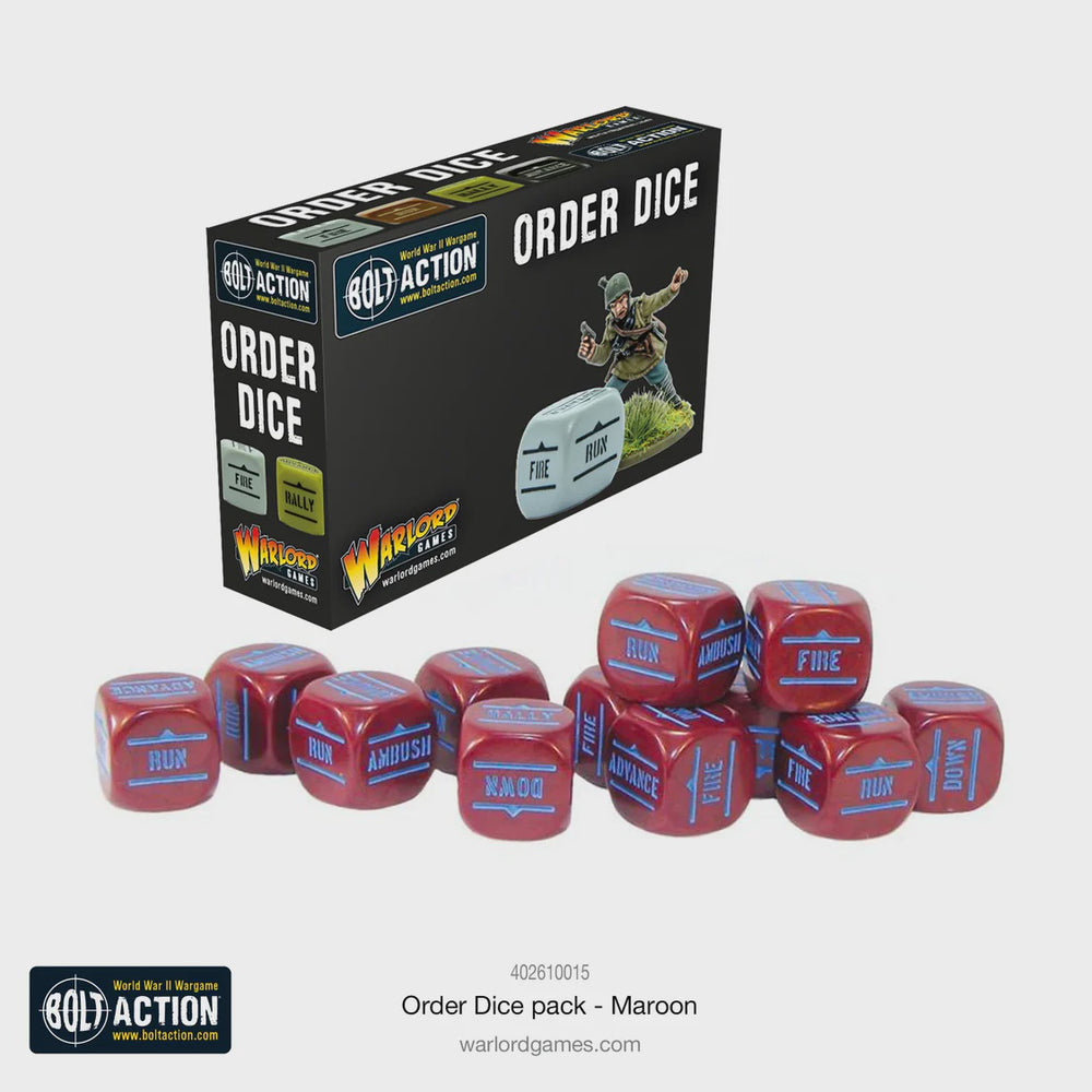 Bolt Action - Order Dice Maroon (12)