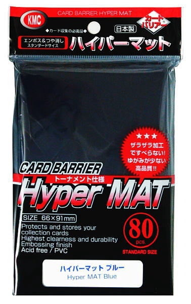 KMC Hyper MAT Sleeve 80 Pack (91mm x 66mm) - Blue