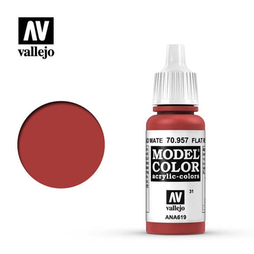 Vallejo Model Color: #039 - Flat Red - 18 ml Matt Acrylic Paint