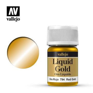 Vallejo Liquid Gold: Red Gold - 35 ml Alcohol-based Metallic Paint