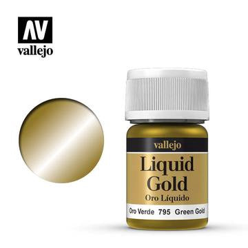 Vallejo Liquid Gold: Green Gold - 35 ml Alcohol-based Metallic Paint