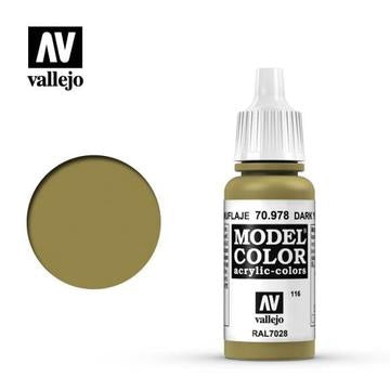 Vallejo Model Color: #120 - Dark Yellow - 18 ml Matt Acrylic Paint