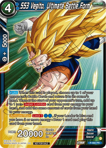 SS3 Vegito, Ultimate Battle Form (Zenkai Series Tournament Pack Vol.6) (P-560) [Tournament Promotion Cards]
