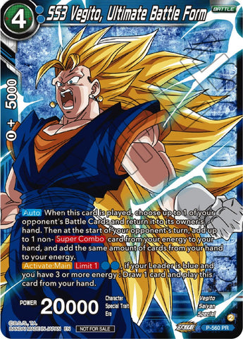 SS3 Vegito, Ultimate Battle Form (Zenkai Series Tournament Pack Vol.6) (Winner) (P-560) [Tournament Promotion Cards]