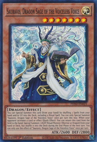 Sauravis, Dragon Sage of the Voiceless Voice [PHNI-EN021] Super Rare