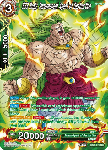 SS3 Broly, Impermanent Agent of Destruction (Collector Booster) (BT24-075) [Beyond Generations]