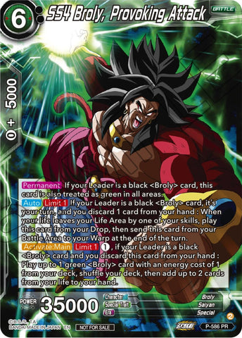 SS4 Broly, Provoking Attack (Zenkai Series Tournament Pack Vol.7) (P-586) [Tournament Promotion Cards]
