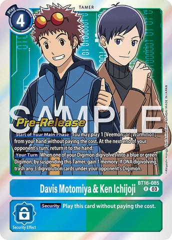 Davis Motomiya & Ken Ichijoji [BT16-085] [Beginning Observer Pre-Release Promos]