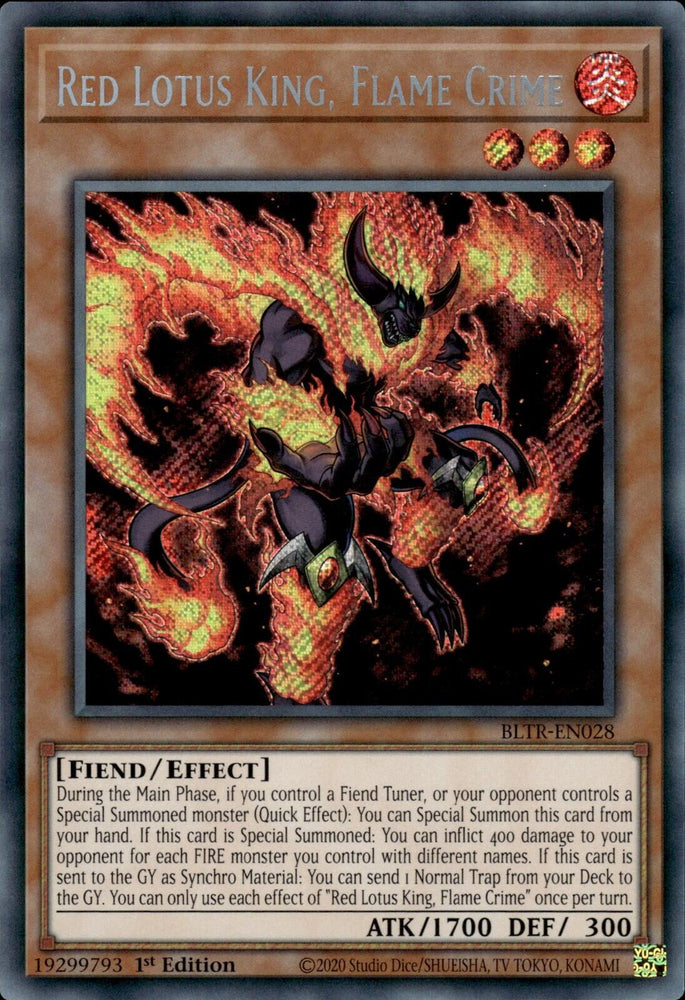 Red Lotus King, Flame Crime [BLTR-EN028] Secret Rare