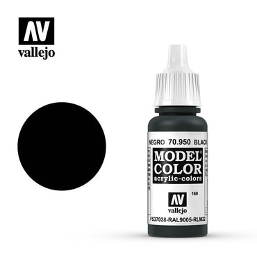 Vallejo Model Color: #191 - Black - 18 ml Matt Acrylic Paint