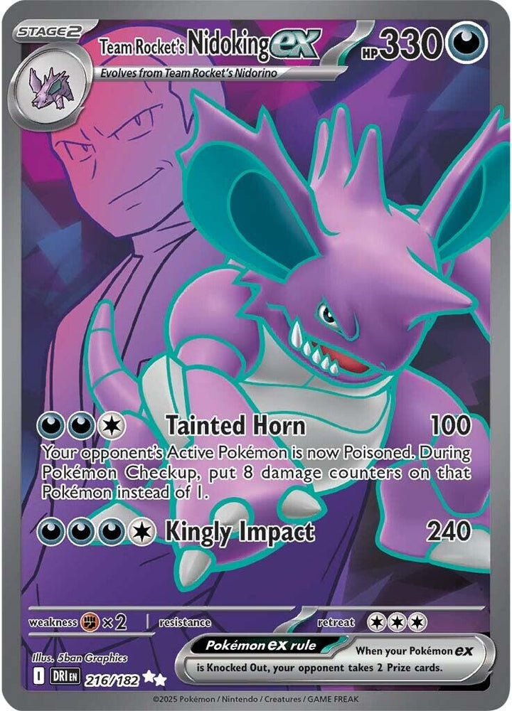 Team Rocket's Nidoking ex (216/182) [Scarlet & Violet: Destined Rivals Team Rocket's Nidoking ex (216/182) [Scarlet & Violet: Destined Rivals