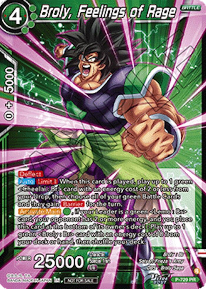 Broly, Feelings of Rage (Ultra-Bout Series Tournament Pack Vol.2) (P-729) [Tournament Promotion Cards]