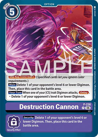 Destruction Cannon [P-238] (Store Tournament 2026 Vol. 2 Participation Pack) [Promotional Cards]